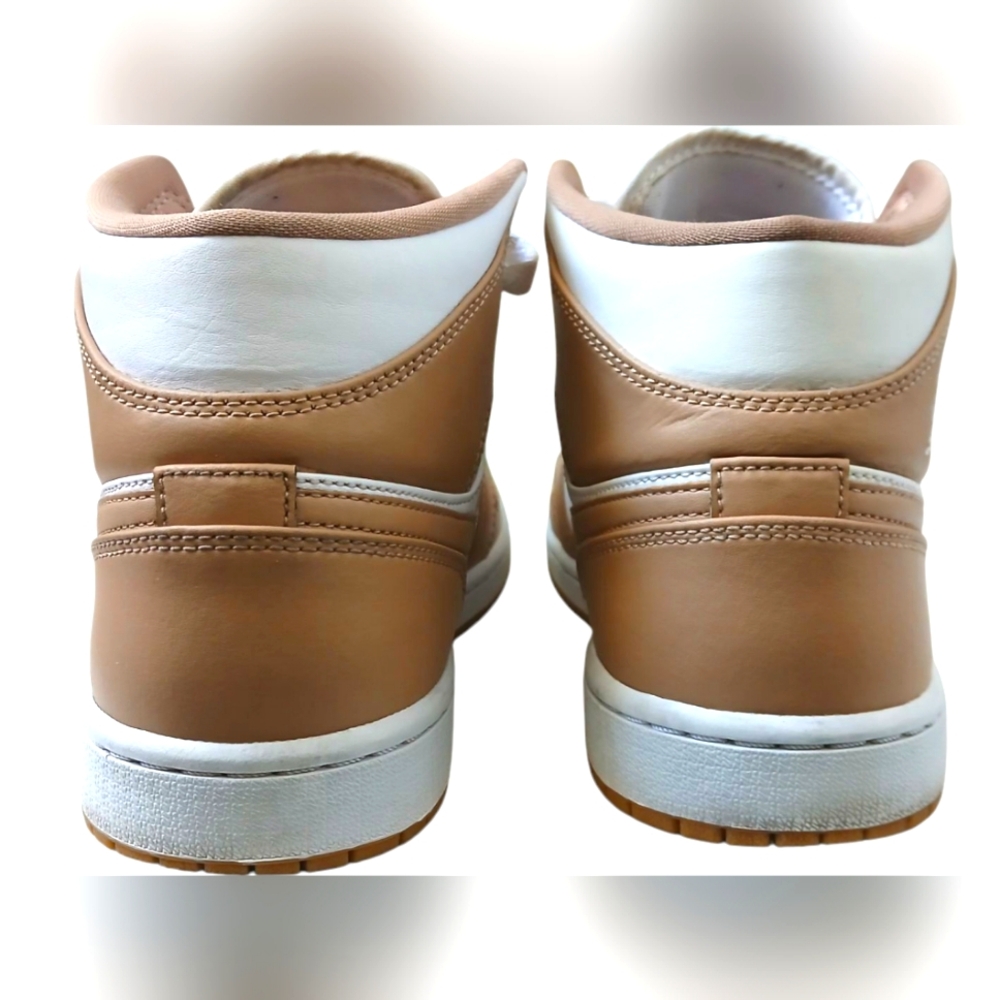 Nike Air Jordan 1 Mid Tan and White- Size 8 Men EUC - Picture 4 of 12
